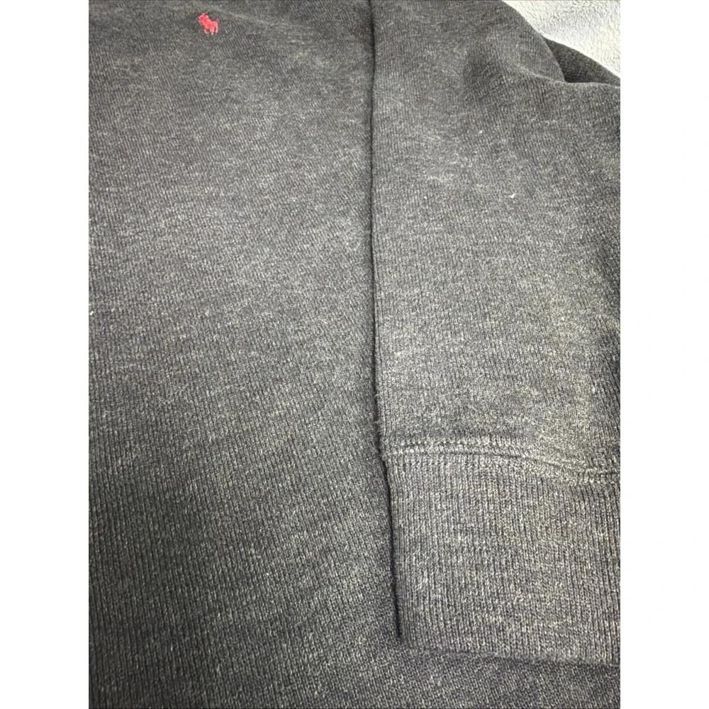 Polo Ralph Lauren Quarter Zip Pullover Ribbed Estate Sweater Men's M Dark Gray